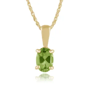 Pendentif Classique Or Jaune 375 Péridot Oval