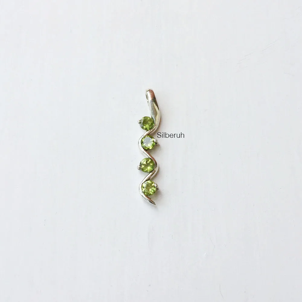 Peridot Snake Silver Pendant