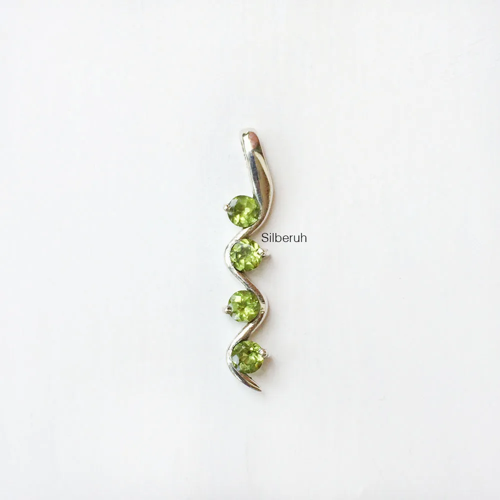 Peridot Snake Silver Pendant