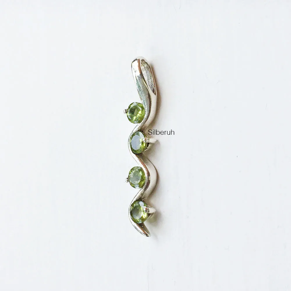 Peridot Snake Silver Pendant