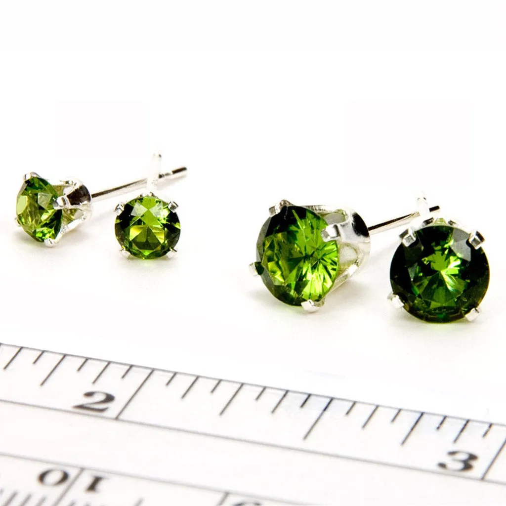 Peridot Sterling Silver Stud Earrings