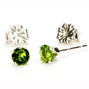 Peridot Sterling Silver Stud Earrings