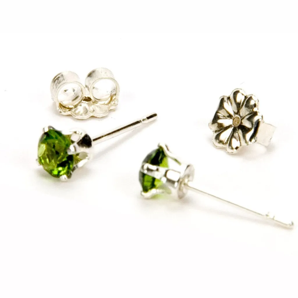 Peridot Sterling Silver Stud Earrings