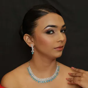 Round Neck Zircon/AD Necklace Set 5929-69
