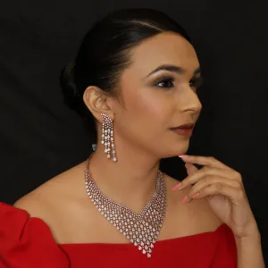 Round Neck Zircon/AD Necklace Set 7169-33