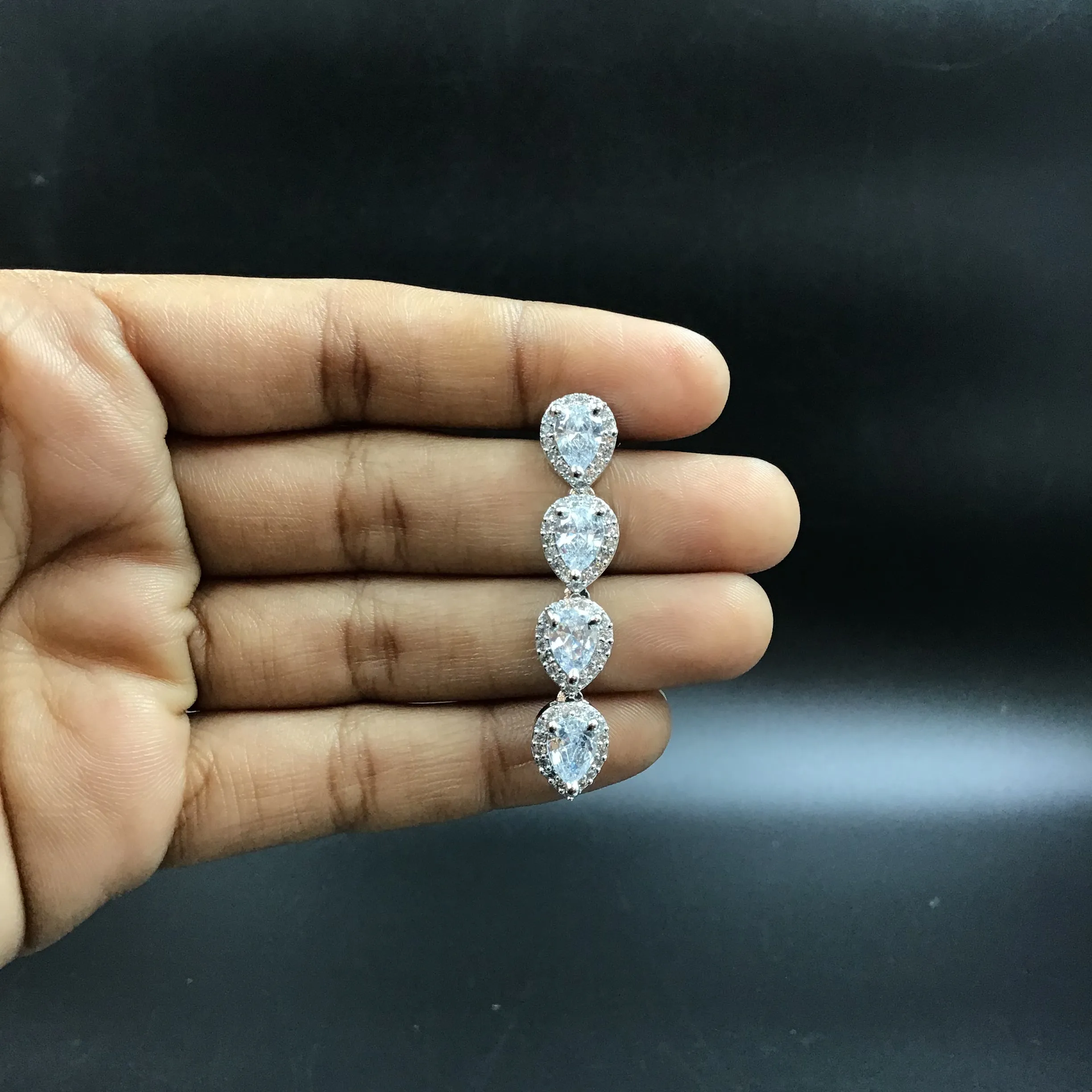 Round Neck Zircon/AD Necklace Set 7355-34