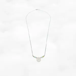 Silver Centered Rose Quartz Necklace