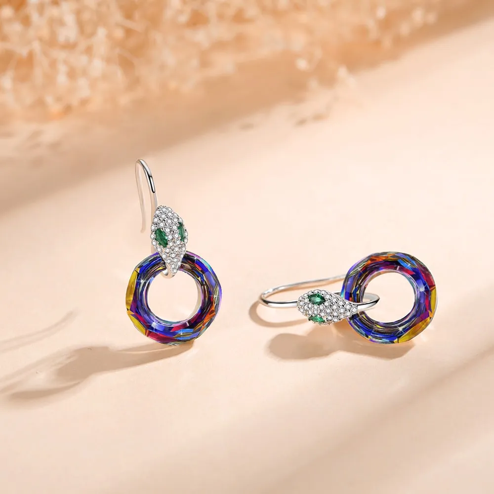 Snake & Crystal Earrings Women Jewelry
