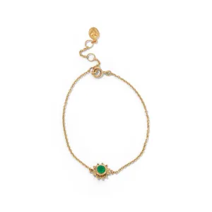 Soleil Bracelet, Green Onyx, Gold