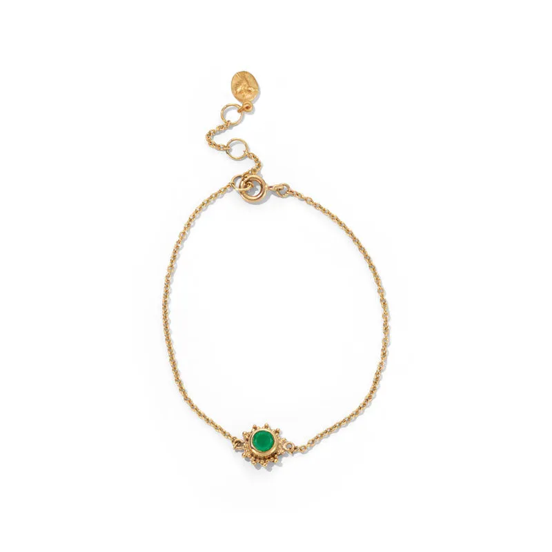 Soleil Bracelet, Green Onyx, Gold