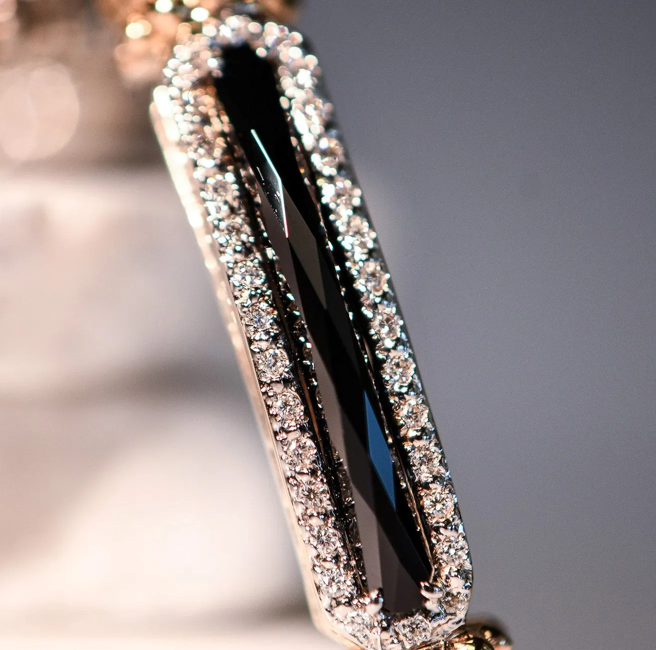 Sterling Silver & Yellow Gold Diamond and Black Onyx Bracelet by VAHAN