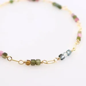 Tiny Gemstone Bracelet, Watermelon Tourmaline